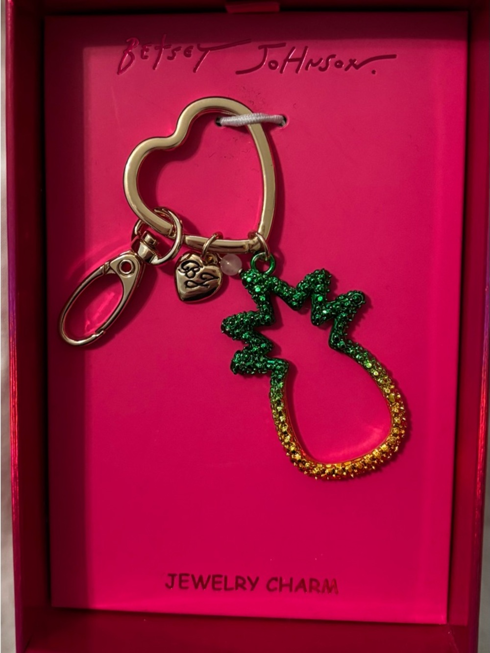 Betsey Johnson pineapple bag charm/key chain - NWT